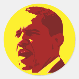 Pegatinas de perfil amarillo y rojo de Barack Obam