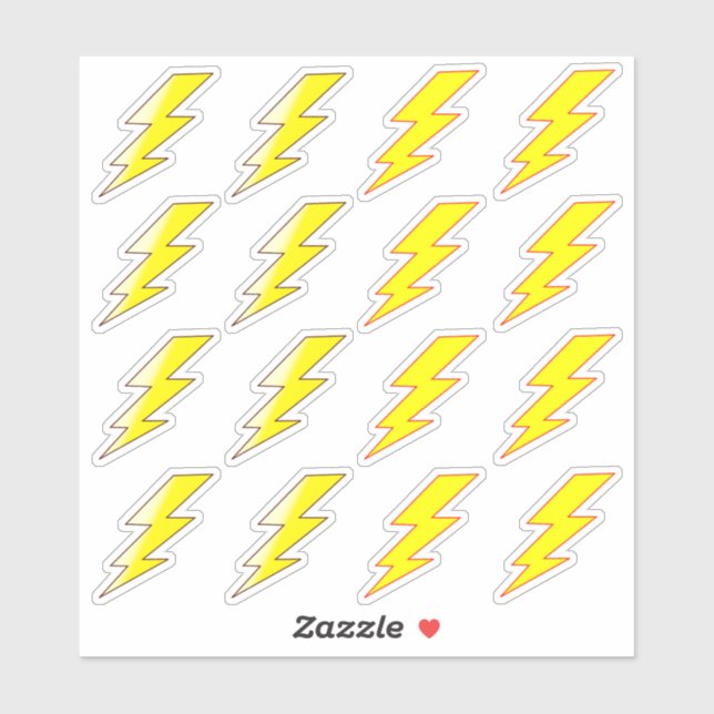 Pegatinas de Perno Relámpago Amarillo para la Escu (Hoja)