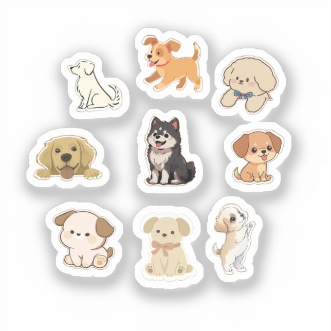 Pegatinas de Perro Adorables – Colección de Pegati (Anverso)