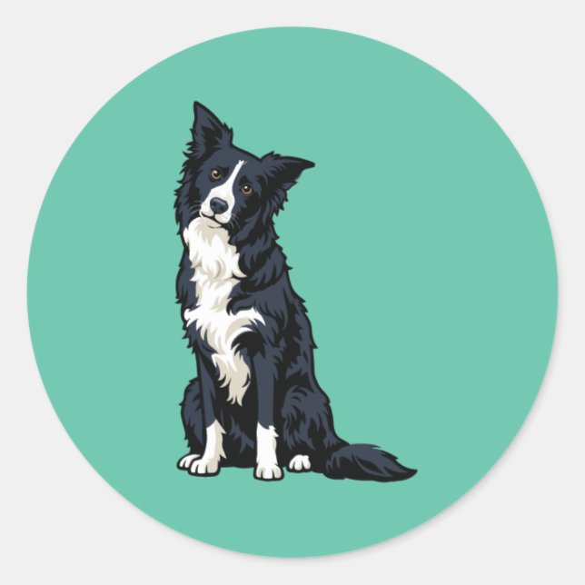 Pegatinas de perro Border Collie lindo (Anverso)