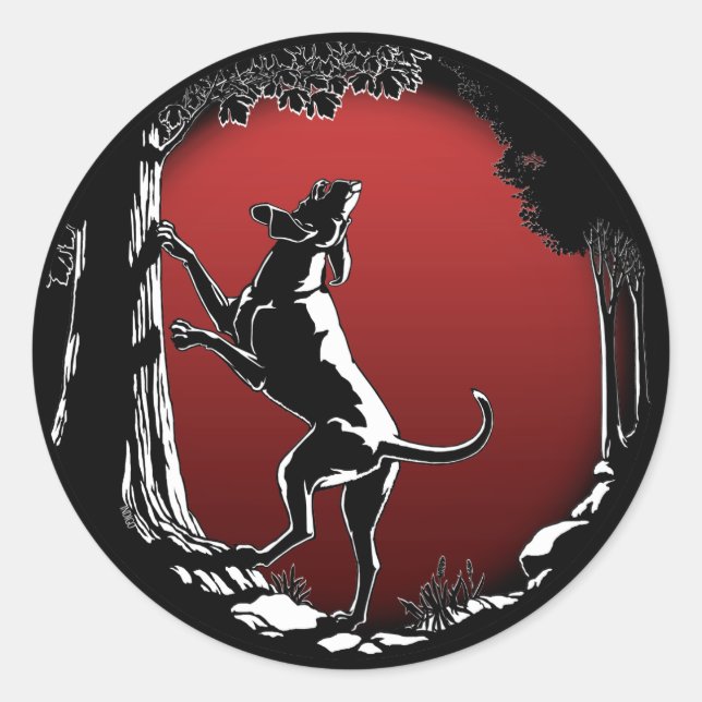 Pegatinas de perro de Hong Kong cazando Pegatinas  (Anverso)