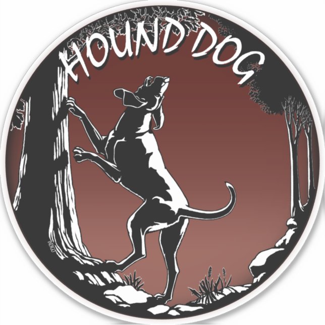 Pegatinas de perro de Hound Personalizado cazando  (Anverso)