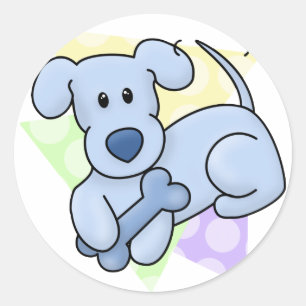 Pegatinas de Perro de Kawaii Azul