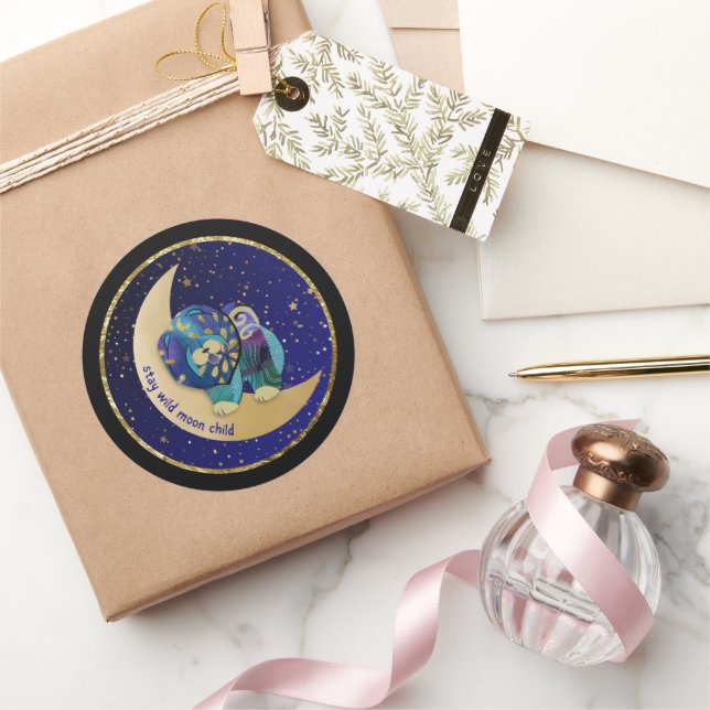 PEGATINAS de perro de la niña de la vaca WILD MOON (Regalar)