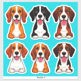 Pegatinas de perro lindos dibujos animados