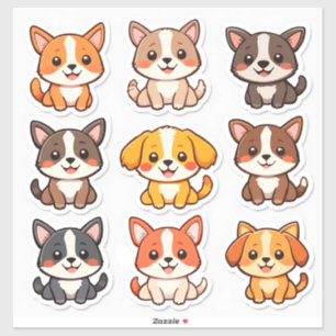 Pegatinas de perro lindos dibujos animados adorabl