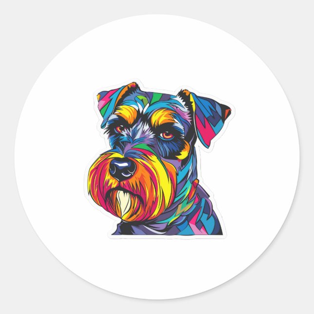 Pegatinas de perro Schnauzer inspirados en graffit (Anverso)