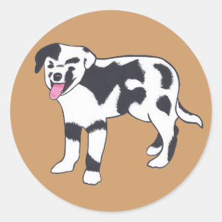 Pegatinas de perros con manchas blancas y negras