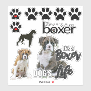 Pegatinas de perros de Fun Boxer