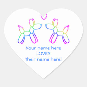 Pegatinas de Perros Globo Personalizables Corazón