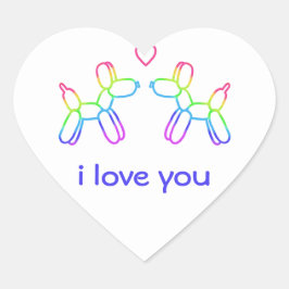 Pegatinas de Perros Globo Personalizables Corazón