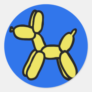 Pegatinas de perros globos en azul y amarillo
