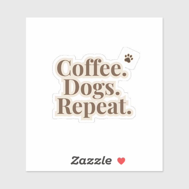 Pegatinas de Perros y Café | Amante de Perros Café (Hoja)
