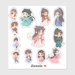 Pegatinas de personajes Cute Kawaii Chibi