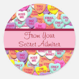 Pegatinas de personalizable Candy Hearts