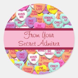 Pegatinas de personalizable Candy Hearts