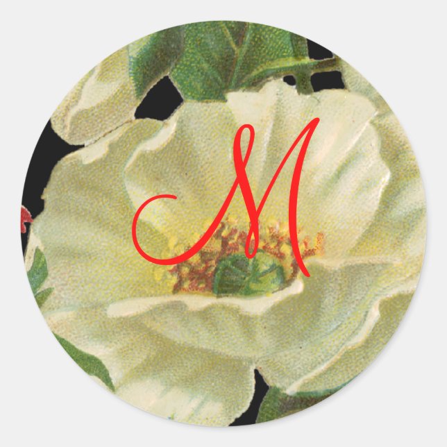 Pegatinas de Personalizable de amapola blanca (Anverso)