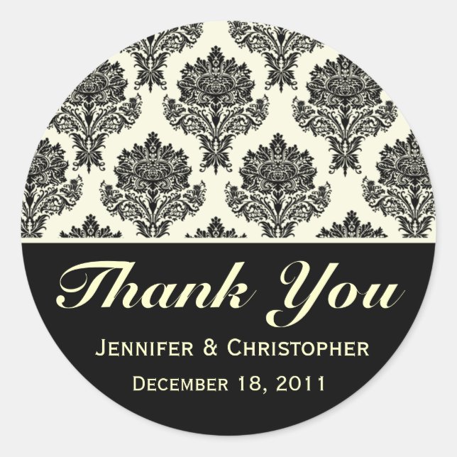 Pegatinas de Personalizable de marfil y damasco ne (Anverso)