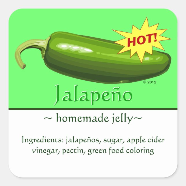 Pegatinas de personalizable Square Jalapeño (Anverso)