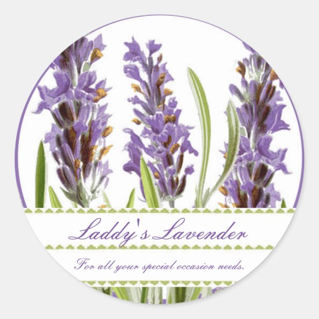 Pegatinas de Personalizado de lavanda de época (Anverso)