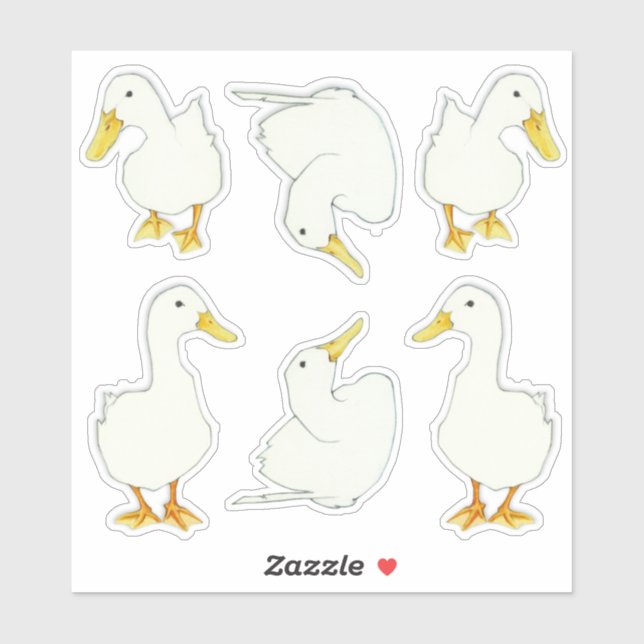 Pegatinas de Personalizado de los Patos Blancos (Hoja)