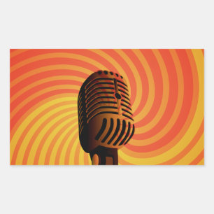 Pegatinas de personalizado de micrófono retro
