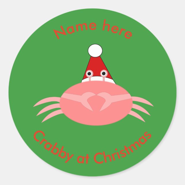 Pegatinas de Personalizados cangrejos navidades (Anverso)