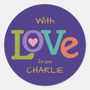 Pegatinas de personalizados de amor coloridos