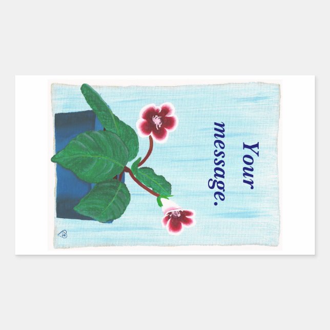 Pegatinas de Personalizados de flores violetas de  (Anverso)