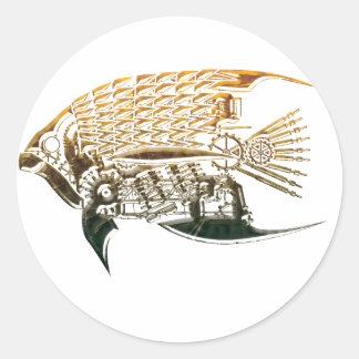 Pegatinas de pescado de Steampunk