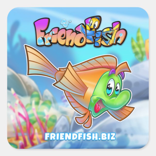 Pegatinas de pescado personalizado Friend (Anverso)