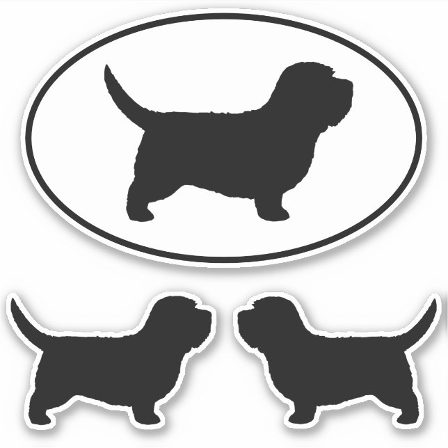Pegatinas de Petit Basset Griffon Vendeen Silhouet (Anverso)