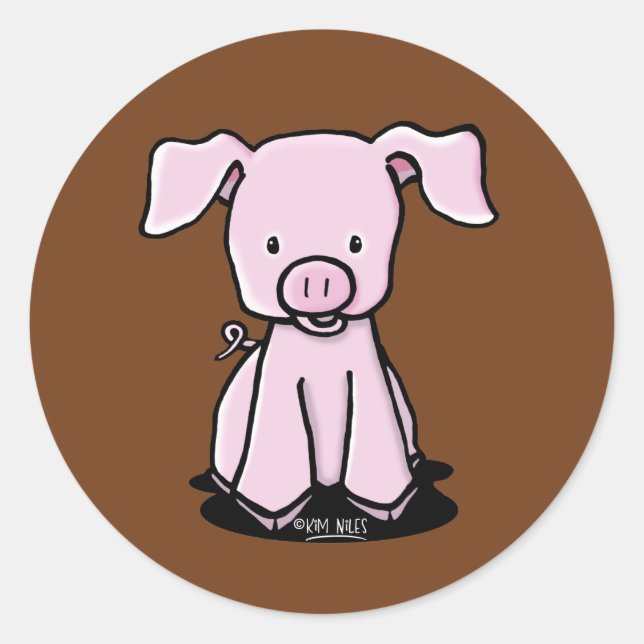 Pegatinas de Piglet de KiniArt (Anverso)