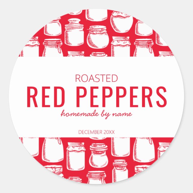 Pegatinas de Pimientos Rojos Asados Caseros (Anverso)