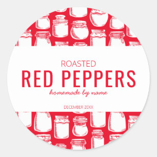 Pegatinas de Pimientos Rojos Asados Caseros