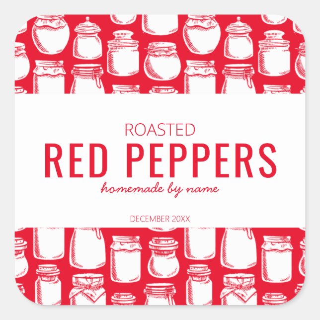 Pegatinas de Pimientos Rojos Asados Caseros (Anverso)