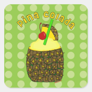 Pegatinas de Pina Colada del arte de la bebida