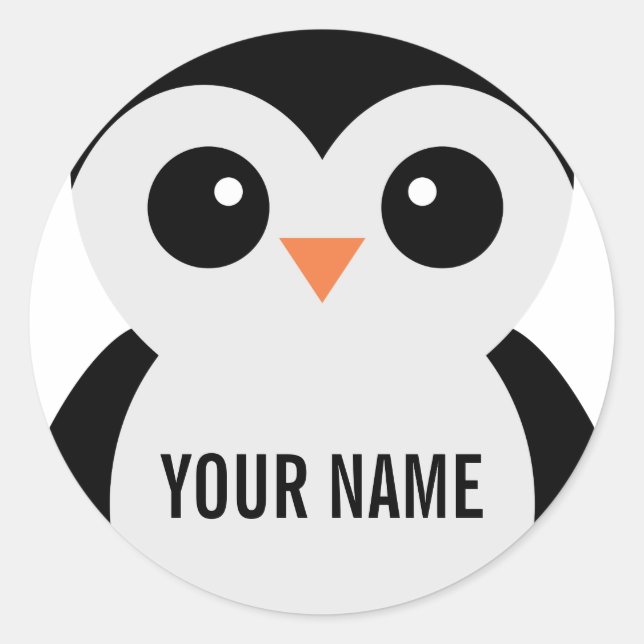pegatinas de pingüino personalizable (Anverso)