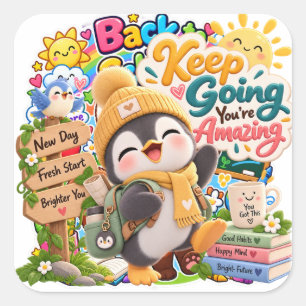 Pegatinas de Pingüino Sigue Adelante Eres Increíbl