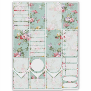 Pegatinas de Pink Flowers Happy Planner