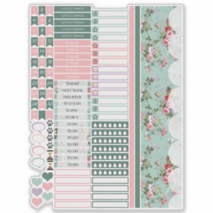 Pegatinas de Pink Flowers Happy Planner