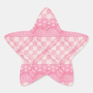 Pegatinas de PINK HEART QUILT Star