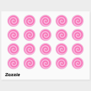 Pegatinas De Pink Lollipop Swirl Circle