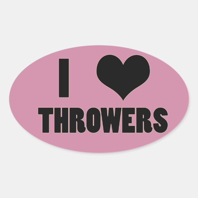 Pegatinas de pista y campo de I Heart Throwers (Anverso)