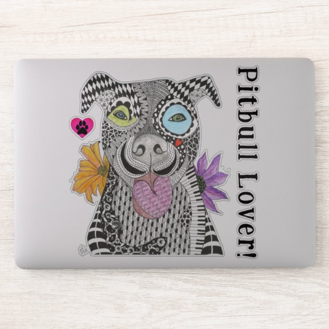 Pegatinas de Pitbull Lover Vinyl (Ordenador)