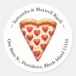 Pegatinas de pizza redonda Devolver etiquetas de d