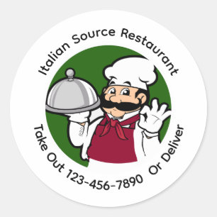 Pegatinas de pizzería de restaurante italiano para