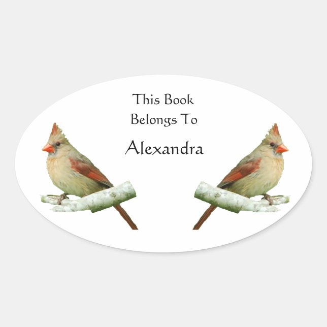 Pegatinas de placas de libros del cardenal norte (Anverso)