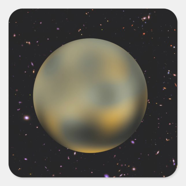 Pegatinas de Planet Pluto Starry Sky Square (Anverso)