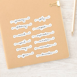 Pegatinas de Planner cursivo de meses del año